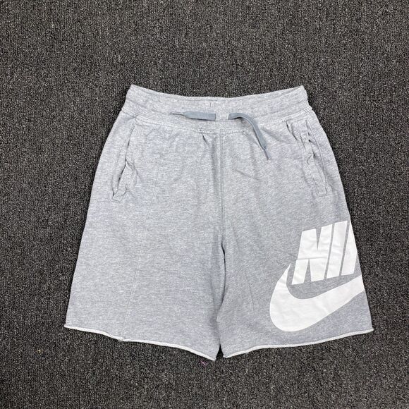 Nike Sportswear Shorts Alumni Men Gray French Terry Swoosh 9" Size Large - Picture 1 of 6